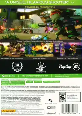 Plants vs Zombies Garden Warfare (USA) box cover back